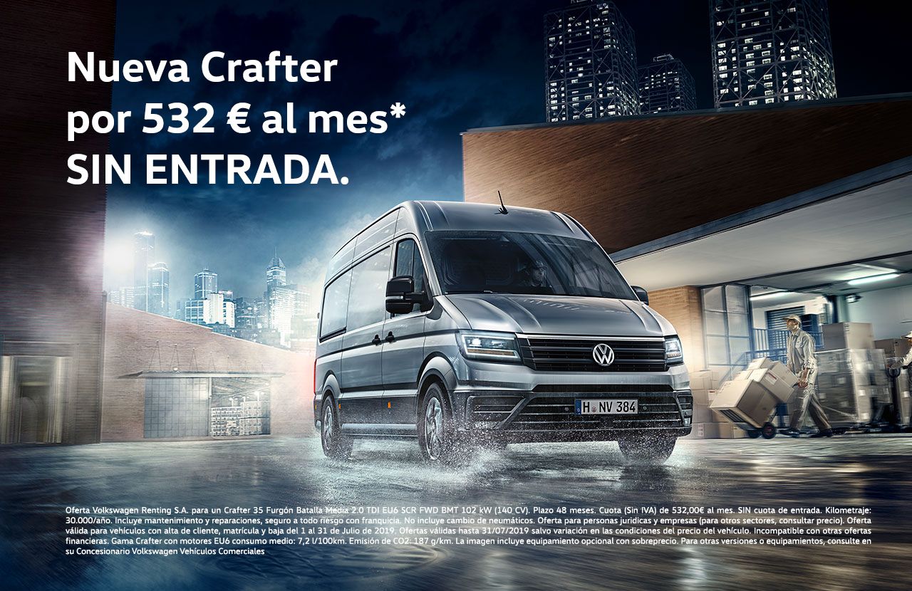 Nueva CRAFTER por 532 € al mes SIN ENTRADA con My Renting Nueva CRAFTER por 532 € al mes SIN ENTRADA con My Renting