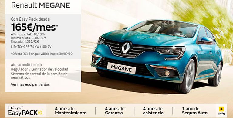 RENAULT MEGANE 165€/mes RENAULT MEGANE 165€/mes