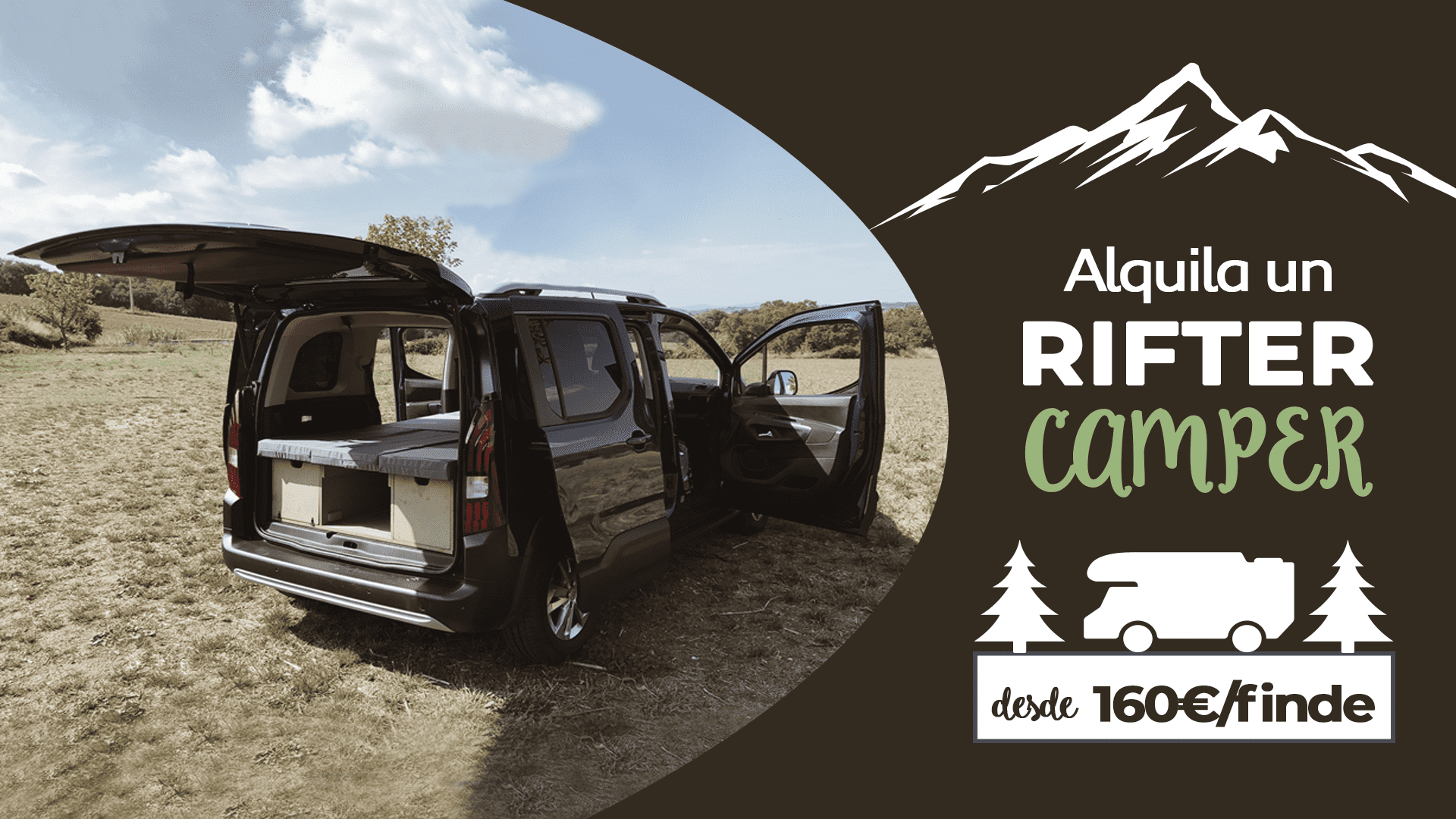 Alquila un Peugeot Rifter Camper desde 160€/fin de semana Alquila un Peugeot Rifter Camper desde 160€/fin de semana