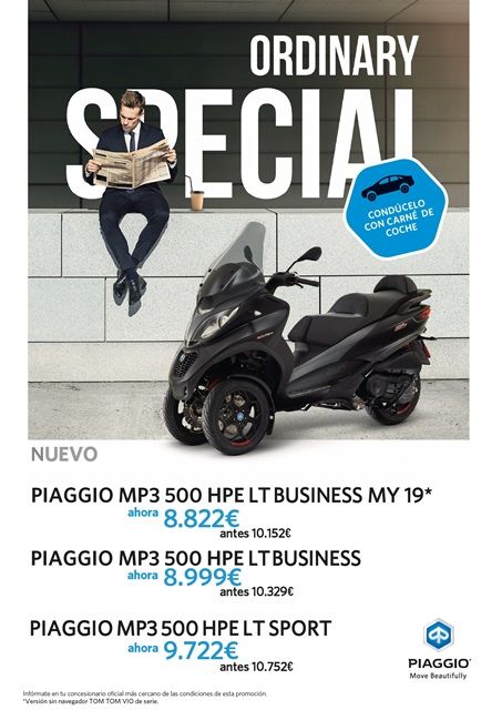 NUEVAS MP3 500 HPE CON CARNET DE COCHE NUEVAS MP3 500 HPE CON CARNET DE COCHE
