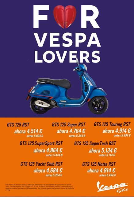 PROMOCION NUEVA VESPA GTS RST PROMOCION NUEVA VESPA GTS RST