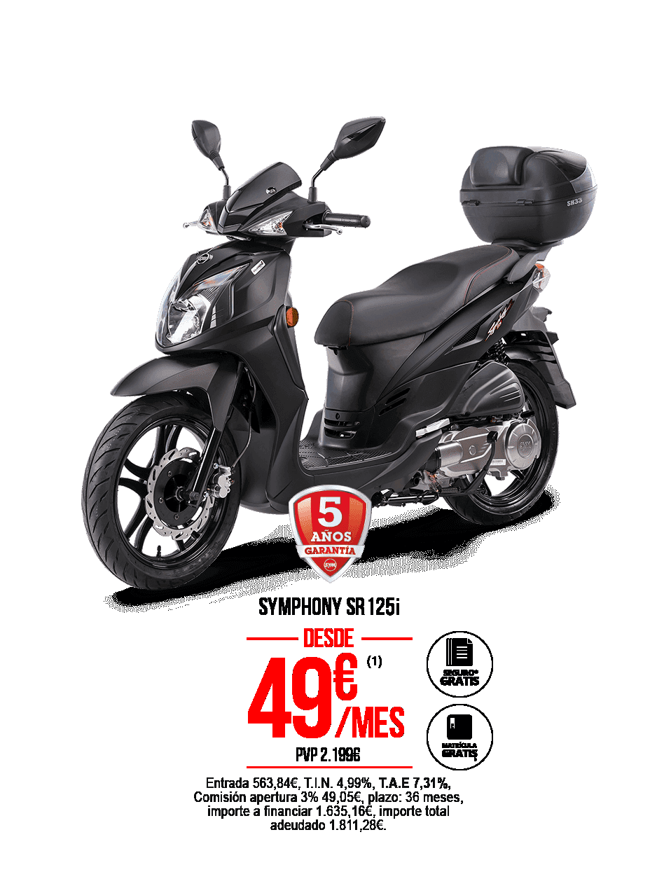 SYMPHONY 125 SR TOP POR SOLO 49€ AL MES SYMPHONY 125 SR TOP POR SOLO 49€ AL MES