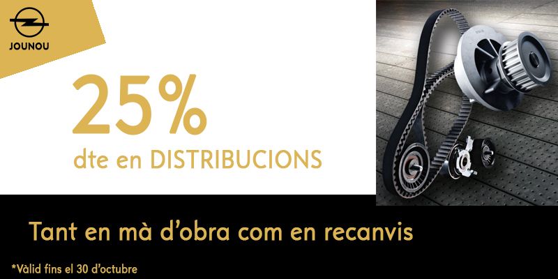 OPEL: DESCOMPTE EN DISTRIBUCIONS I MÀ D'OBRA OPEL: DESCOMPTE EN DISTRIBUCIONS I MÀ D'OBRA