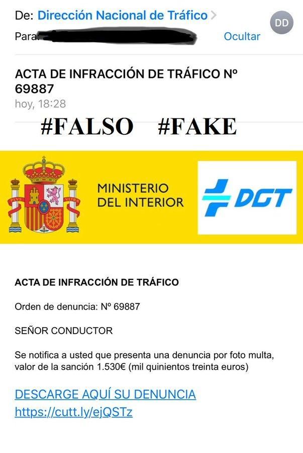 Vuelve la estafa de la multa por radar de la DGT: no piques Vuelve la estafa de la multa por radar de la DGT: no piques