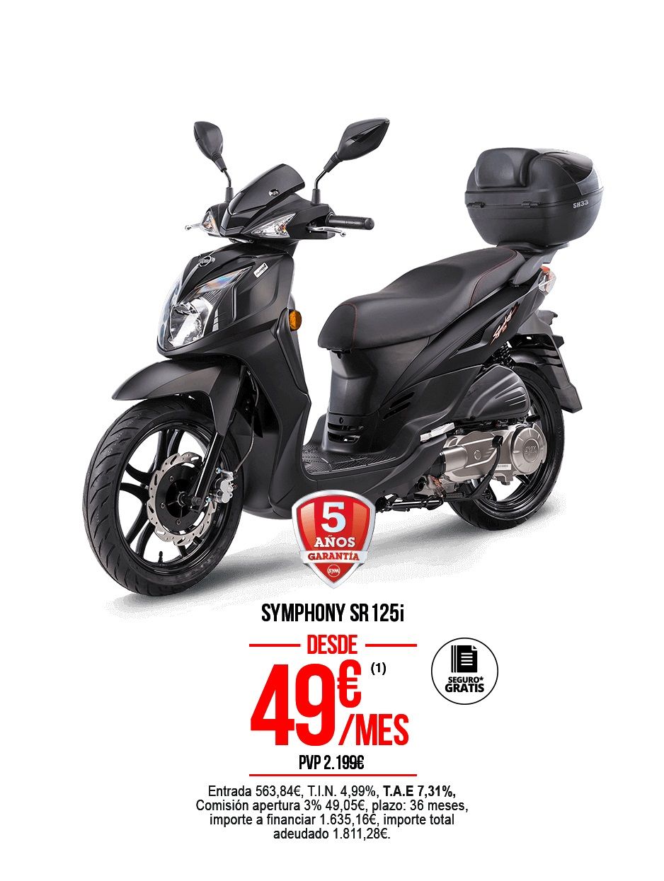 SYMPHONY 125 SR TOP POR SOLO 49€ AL MES SYMPHONY 125 SR TOP POR SOLO 49€ AL MES
