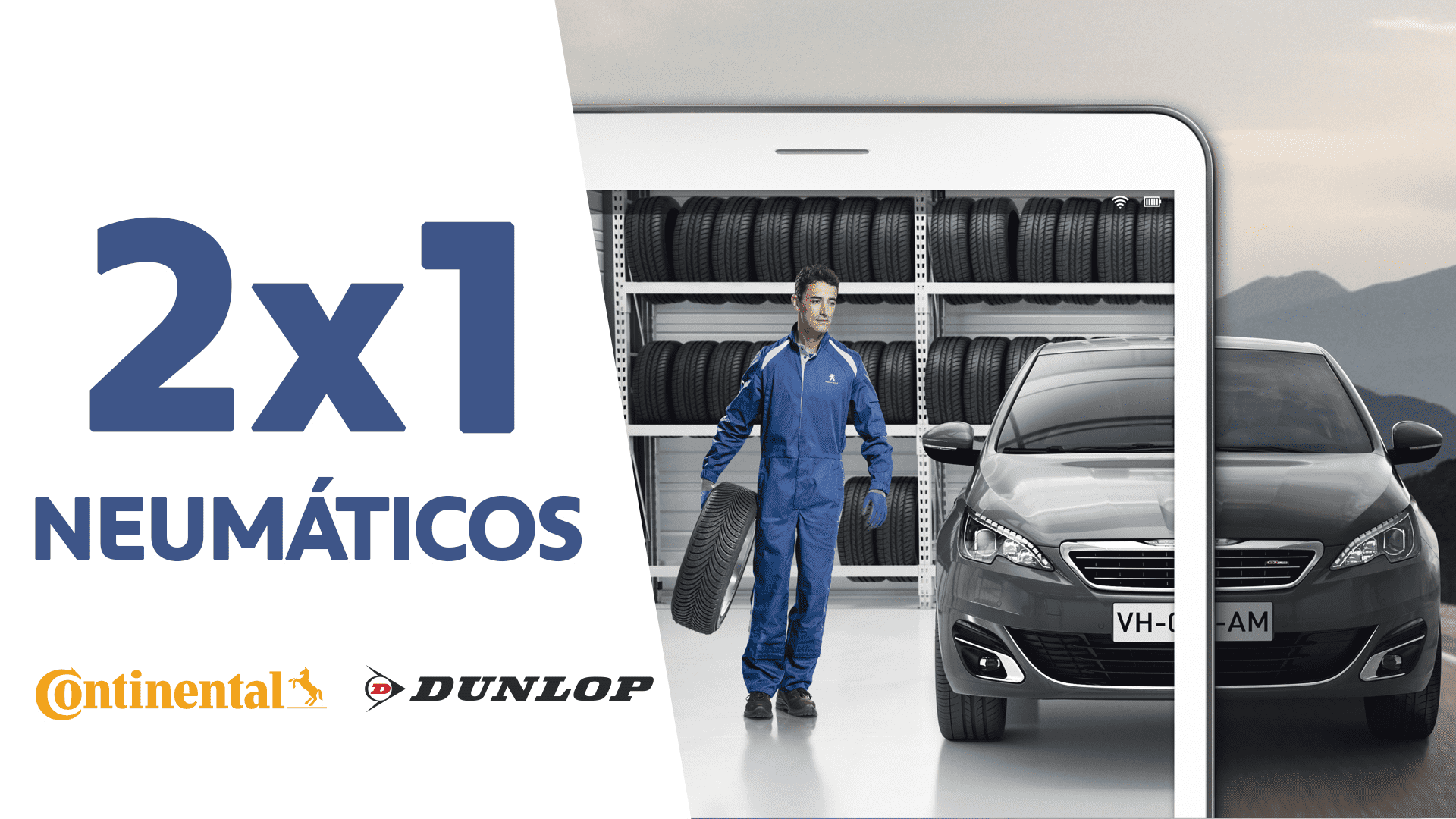 2X1 en neumáticos Dunlop & Continental 2X1 en neumáticos Dunlop & Continental