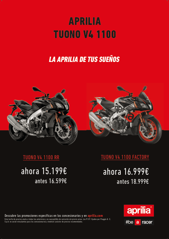 Aprilia Tuono V4 1100 RR y 1100 Factory Aprilia Tuono V4 1100 RR y 1100 Factory