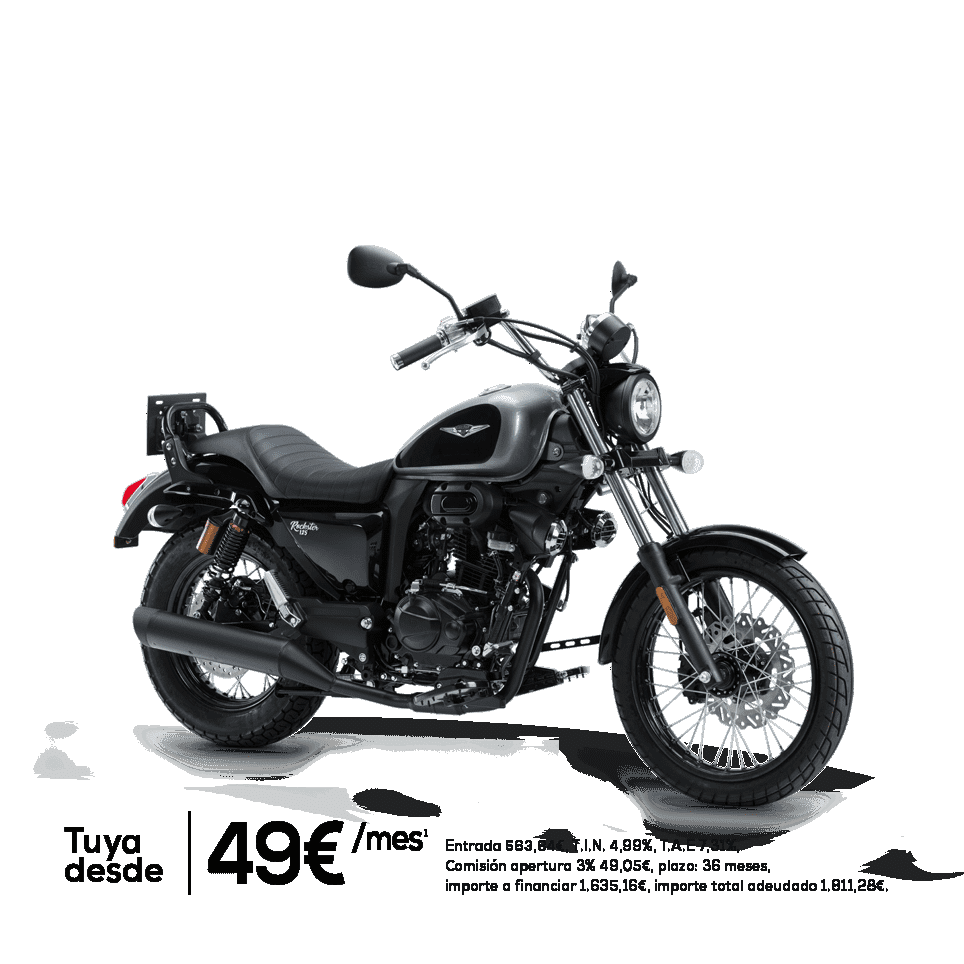MACBOR ROCKSTER 125 POR 49€/MES Y MATRICULA DE REGALO MACBOR ROCKSTER 125 POR 49€/MES Y MATRICULA DE REGALO