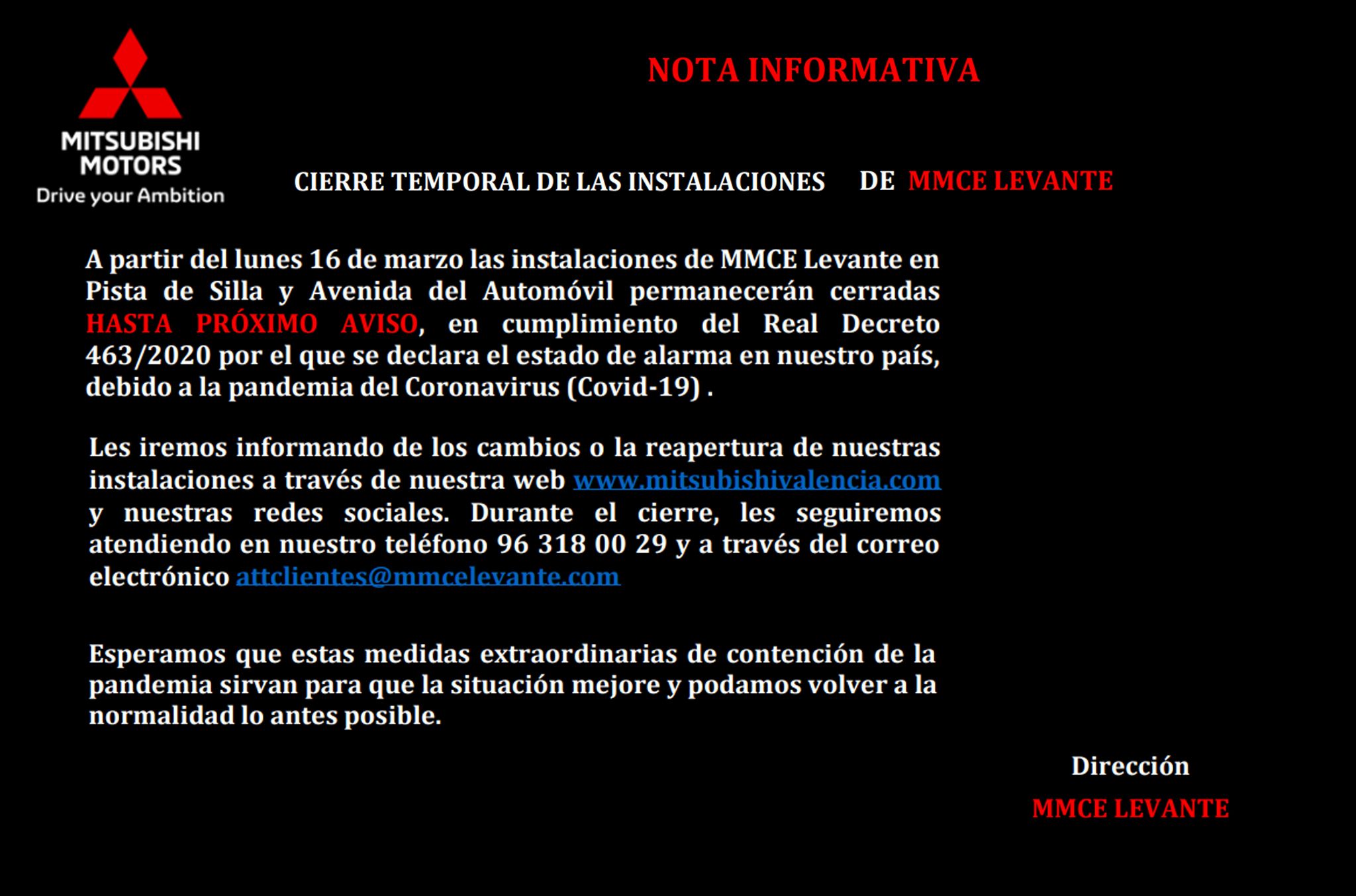 COMUNICADO COVID-19 COMUNICADO COVID-19