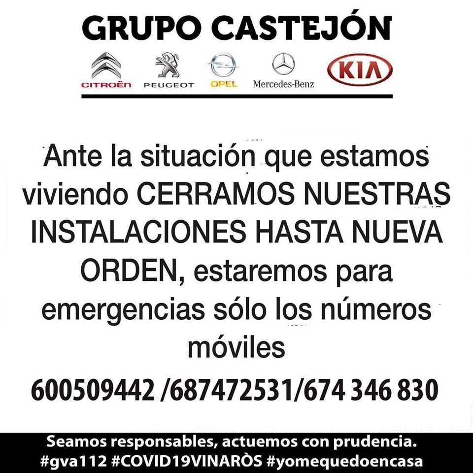Cerramos nuestras instalaciones hasta nueva orden Cerramos nuestras instalaciones hasta nueva orden