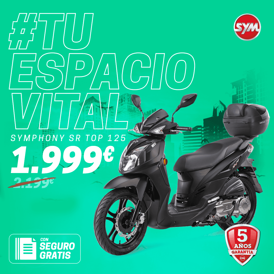 SYMPHONY 125 SR TOP POR SOLO 1.999€ Y SEGURO GRATIS SYMPHONY 125 SR TOP POR SOLO 1.999€ Y SEGURO GRATIS