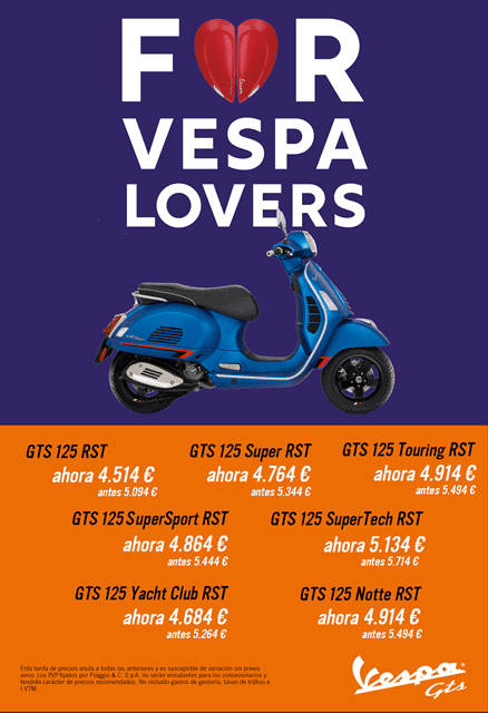 PROMOCION VESPA GTS 125 cc. PROMOCION VESPA GTS 125 cc.