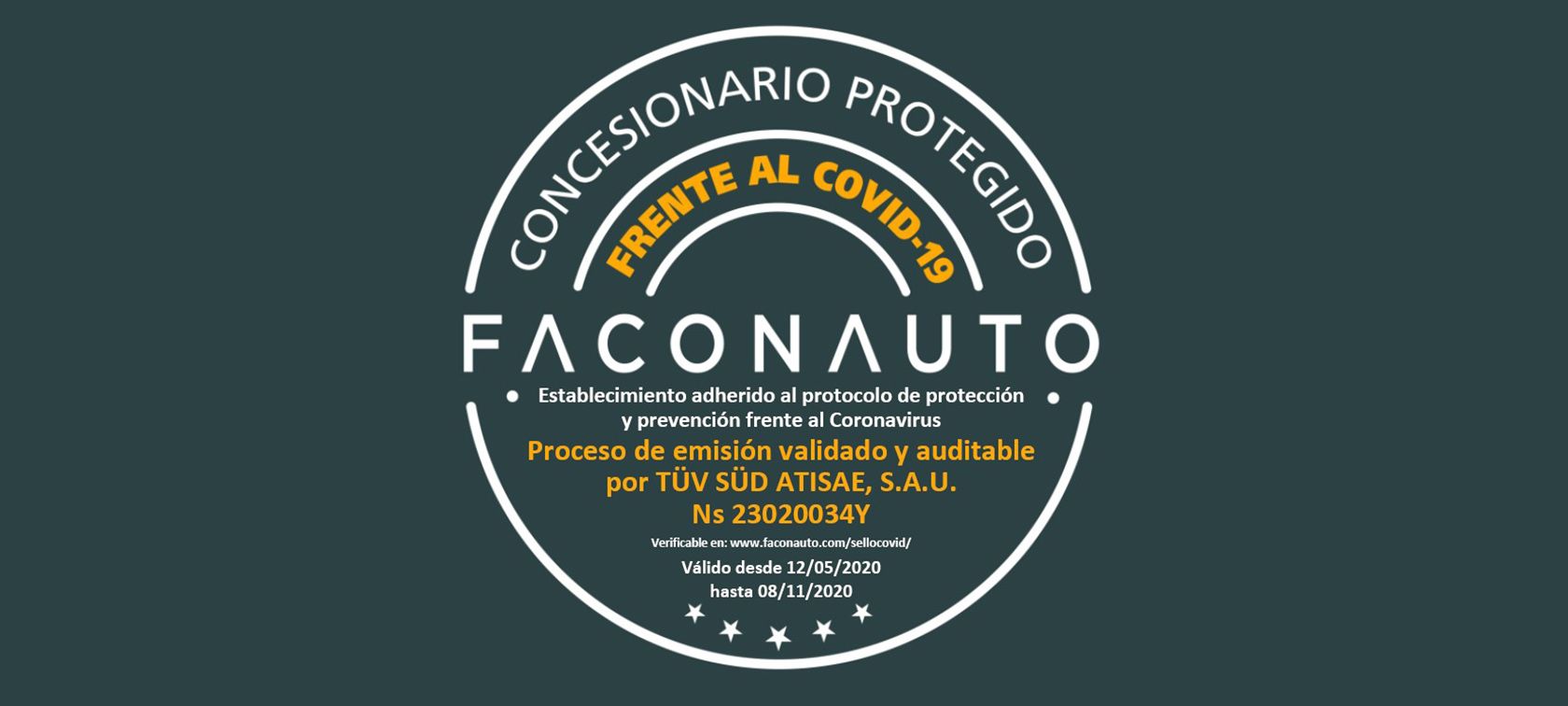Certificación "Concesionario protegido frente al COVID-19" Certificación "Concesionario protegido frente al COVID-19"