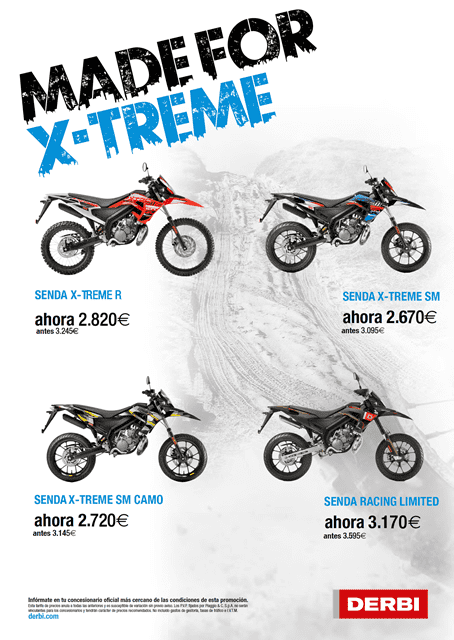 PROMOCION DERBI SENDA 50cc. desde 2.670€ PROMOCION DERBI SENDA 50cc. desde 2.670€