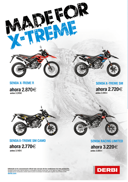 PROMOCION DERBI SENDA 50cc. desde 2.870€ PROMOCION DERBI SENDA 50cc. desde 2.870€