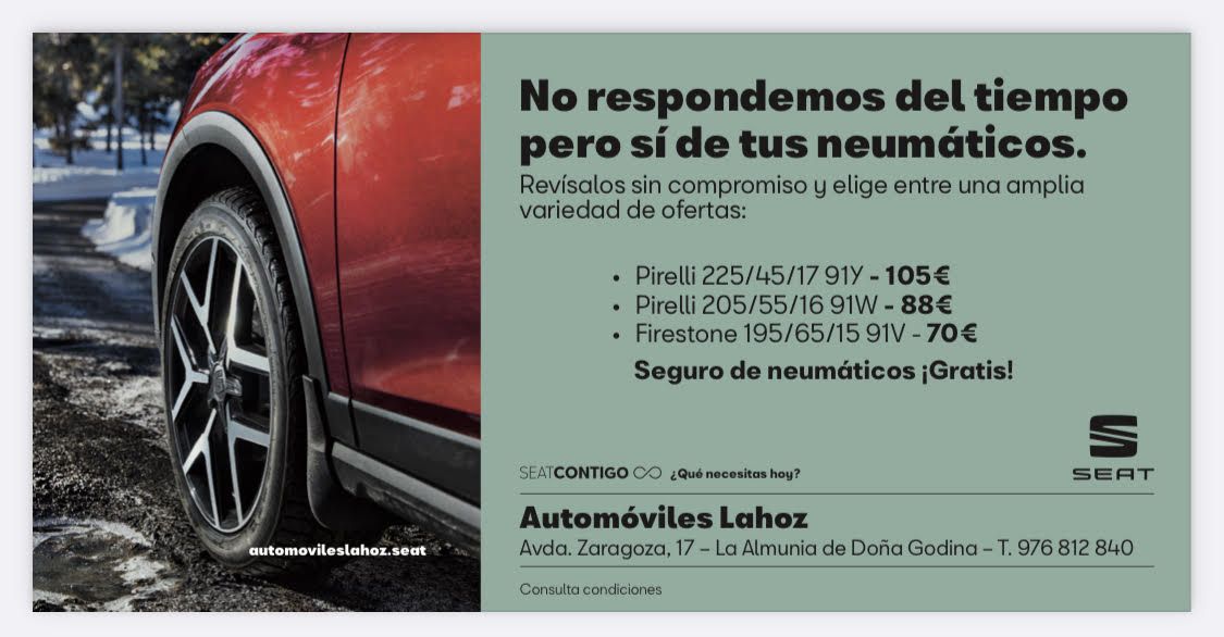 No respondemos del tiempo, pero si de tus neumaticos. No respondemos del tiempo, pero si de tus neumaticos.
