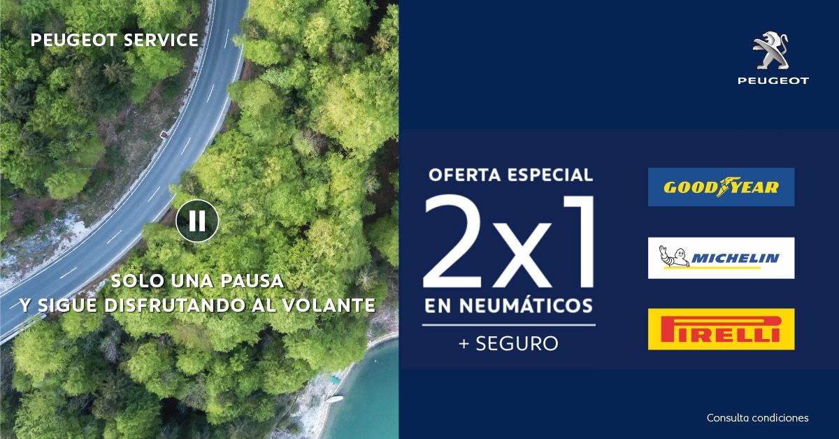 2x1 EN NEUMÁTICOS GOODYEAR, MICHELIN Y PIRELLI + SEGURO 2x1 EN NEUMÁTICOS GOODYEAR, MICHELIN Y PIRELLI + SEGURO