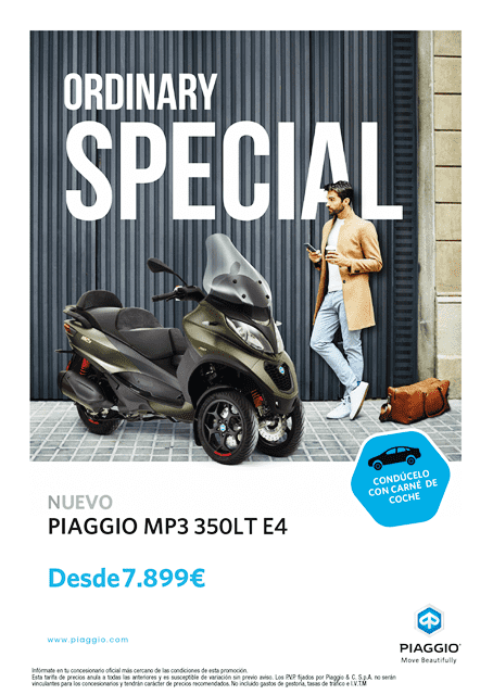 NUEVA MP3 350LT CON CARNET DE COCHE desde 7.899€ NUEVA MP3 350LT CON CARNET DE COCHE desde 7.899€
