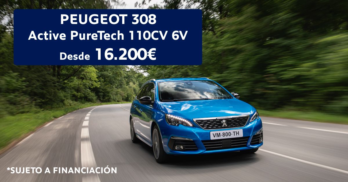 308 Active Puretech 110CV desde 16.200€ 308 Active Puretech 110CV desde 16.200€
