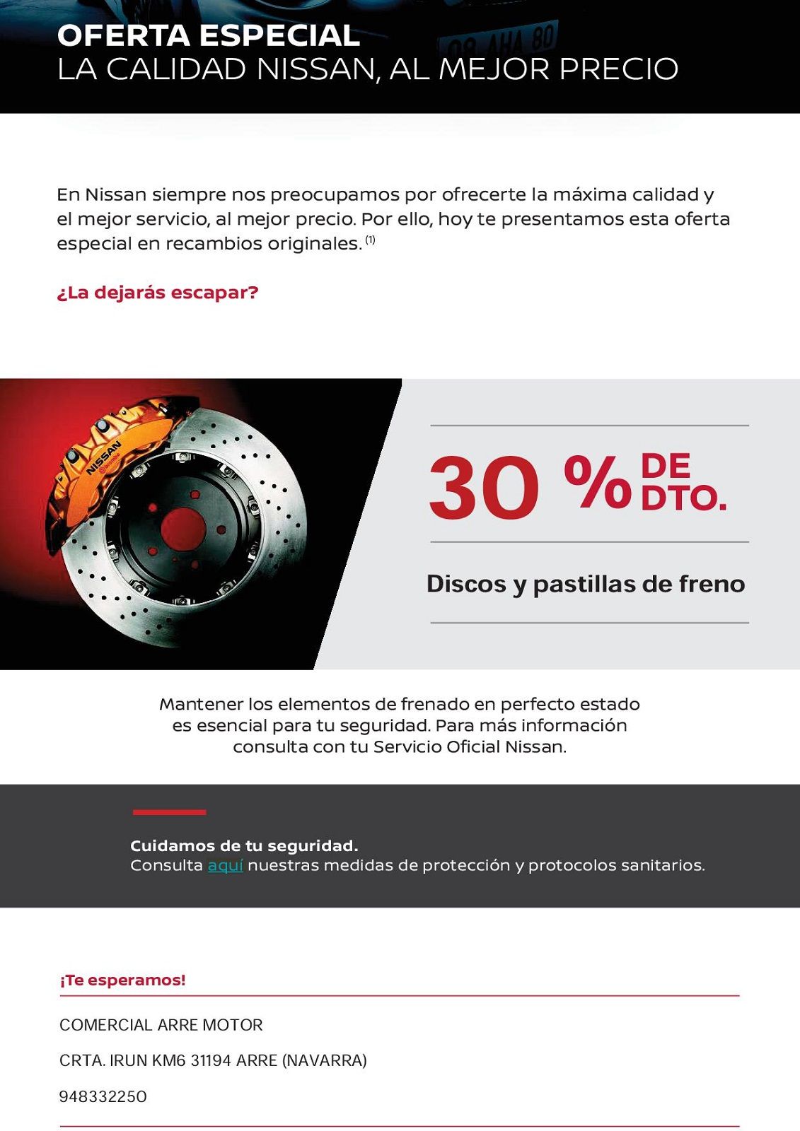 CAMBIA LOS DISCOS Y PASTILLAS DE FRENO CON UN 30% CAMBIA LOS DISCOS Y PASTILLAS DE FRENO CON UN 30%