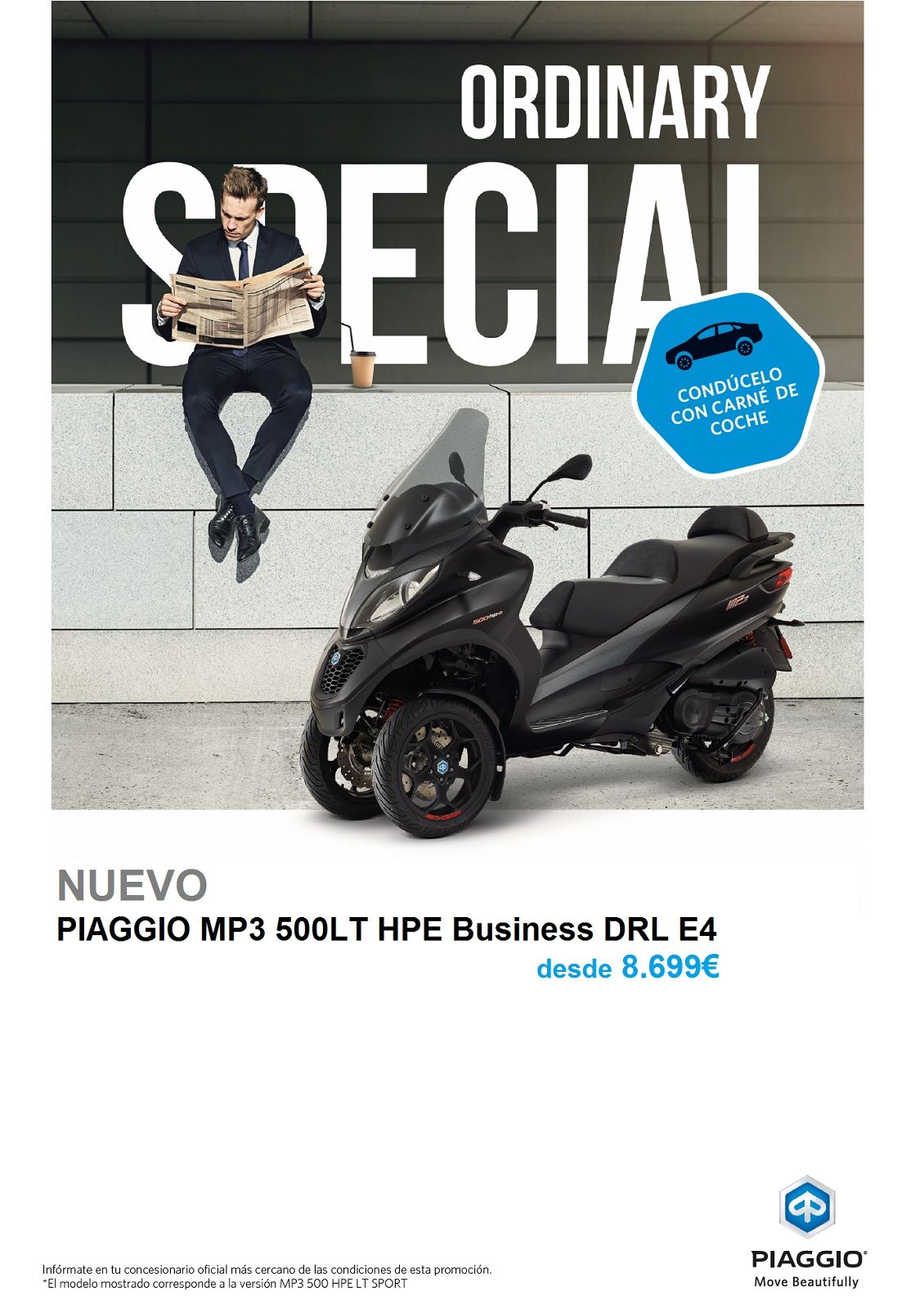 MP3 500cc. CON CARNET DE COCHE AHORA DESDE 8.699€ MP3 500cc. CON CARNET DE COCHE AHORA DESDE 8.699€