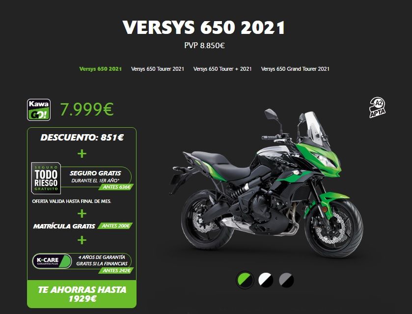OFERTA KAWASAKI VERSYS 650 2021 POR SOLO 7.999€ OFERTA KAWASAKI VERSYS 650 2021 POR SOLO 7.999€