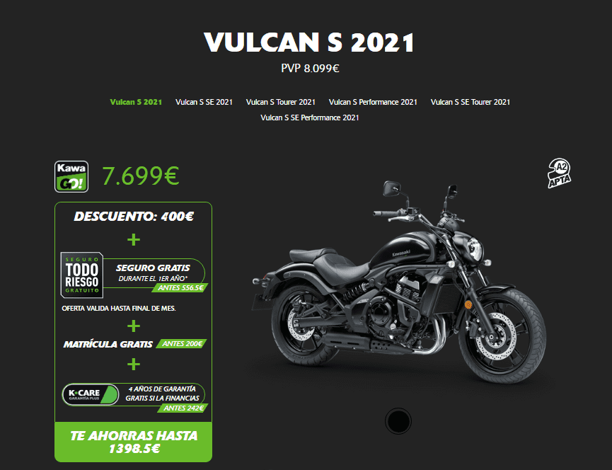 PROMOCION KAWASAKI VULCAN S 2021 PROMOCION KAWASAKI VULCAN S 2021