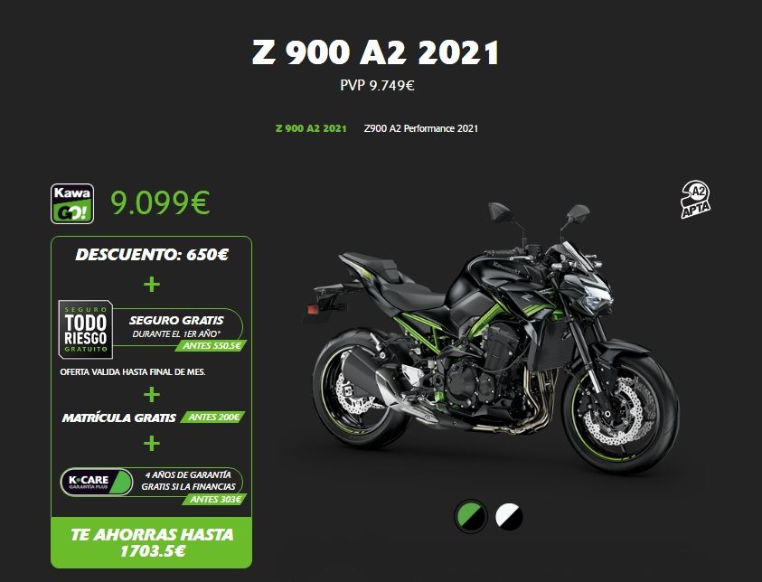PROMOCION KAWASAKI Z900 A2 2021 DESDE 9.099 PROMOCION KAWASAKI Z900 A2 2021 DESDE 9.099