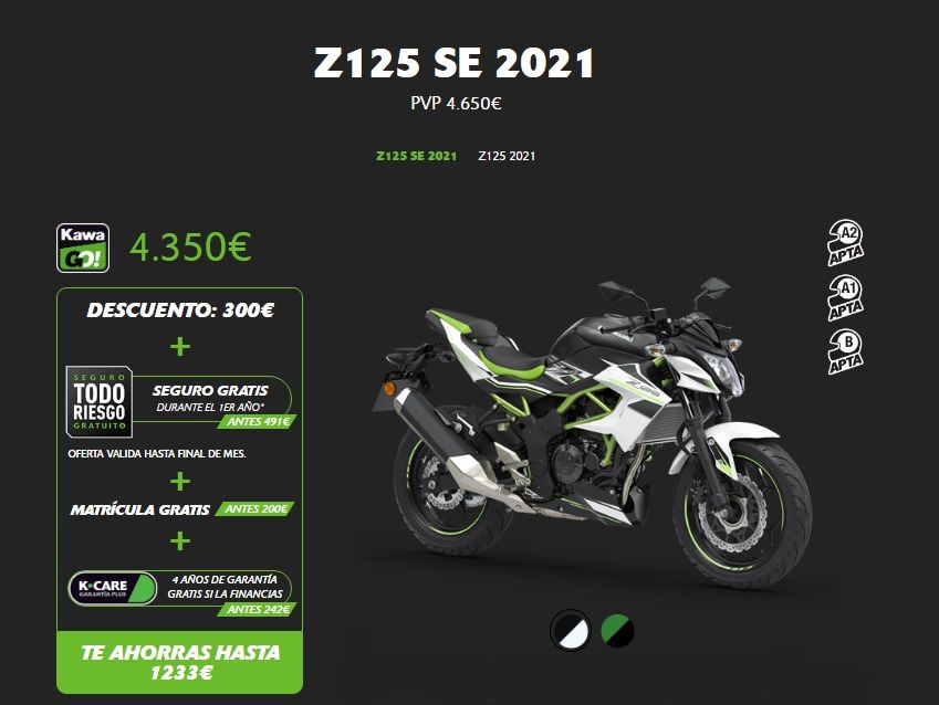 PROMOCION KAWASAKI Z125 SE 2021 PROMOCION KAWASAKI Z125 SE 2021