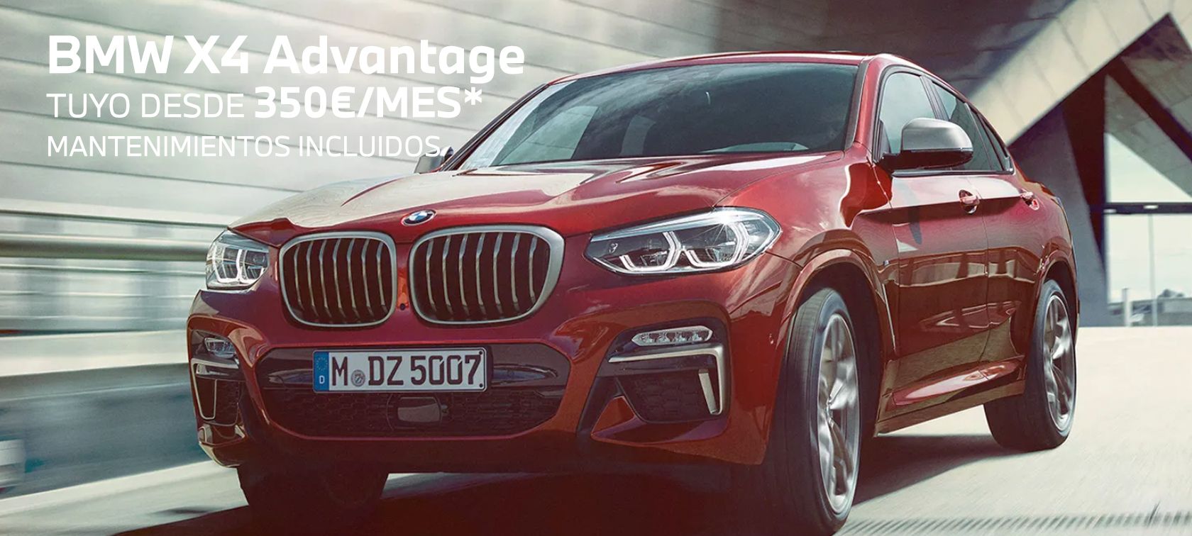 BMW X4 con acabado Advantage tuyo desde 350€/mes* BMW X4 con acabado Advantage tuyo desde 350€/mes*