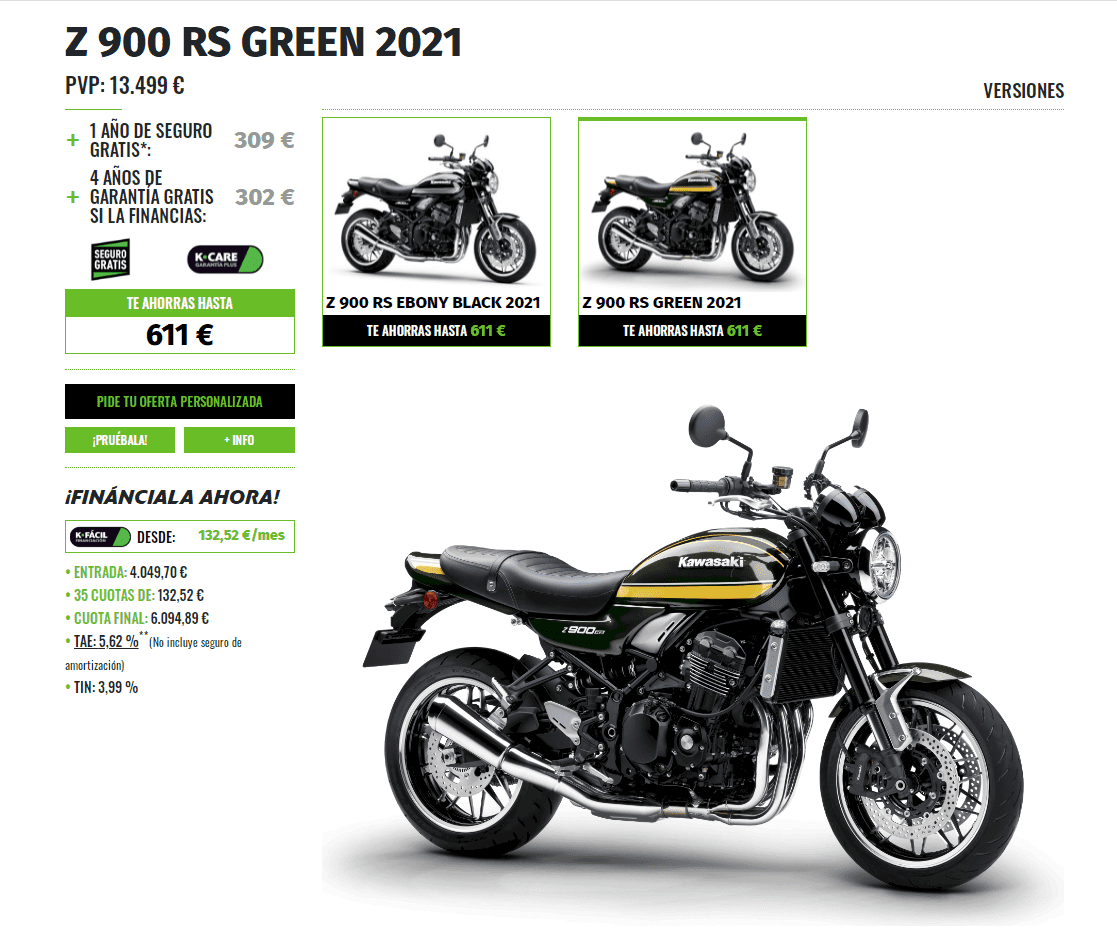 PROMOCION KAWASAKI Z900 RS VERDE PROMOCION KAWASAKI Z900 RS VERDE
