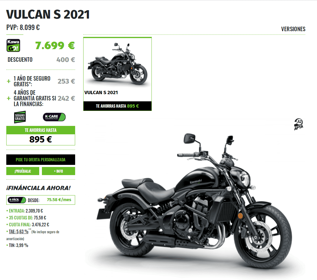 PROMOCION KAWASAKI VULCAN S 2021 PROMOCION KAWASAKI VULCAN S 2021