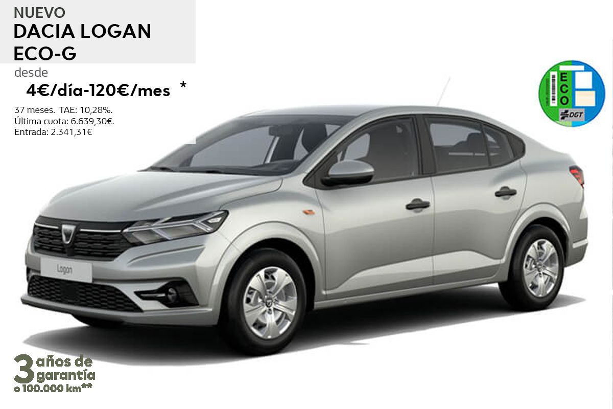 Nuevo Dacia LOGAN ECO-G Desde 4€/día-120€/mes* Nuevo Dacia LOGAN ECO-G Desde 4€/día-120€/mes*
