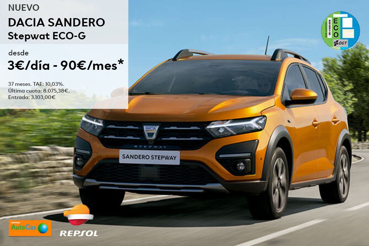 Nuevo Dacia SANDERO STEPWAY ECO-G Desde 3€/día - 90€/mes* Nuevo Dacia SANDERO STEPWAY ECO-G Desde 3€/día - 90€/mes*