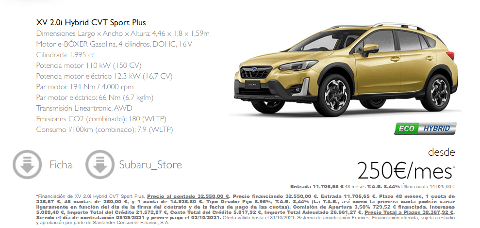 SUBARU XV DESDE SOLO 250€ AL MES SUBARU XV DESDE SOLO 250€ AL MES