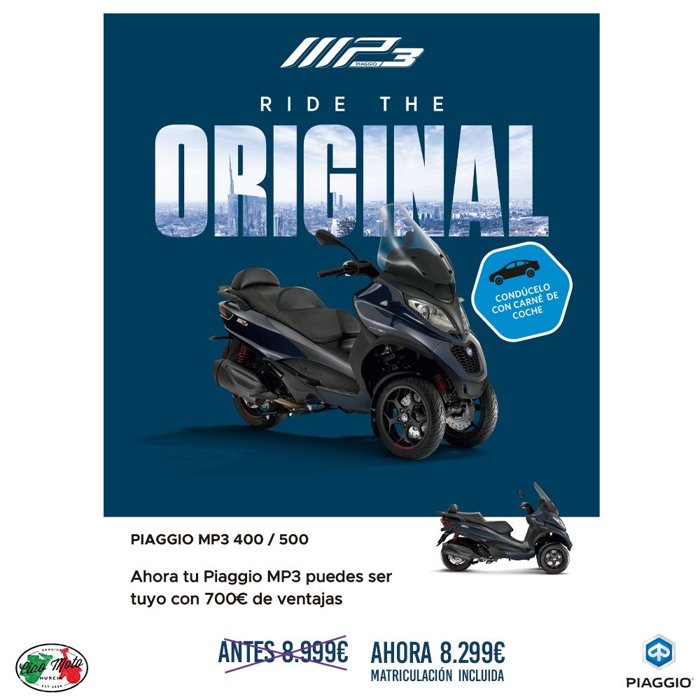 PIAGGIO MP3 400 y 500 ¡700€ DE DESCUENTO! PIAGGIO MP3 400 y 500 ¡700€ DE DESCUENTO!