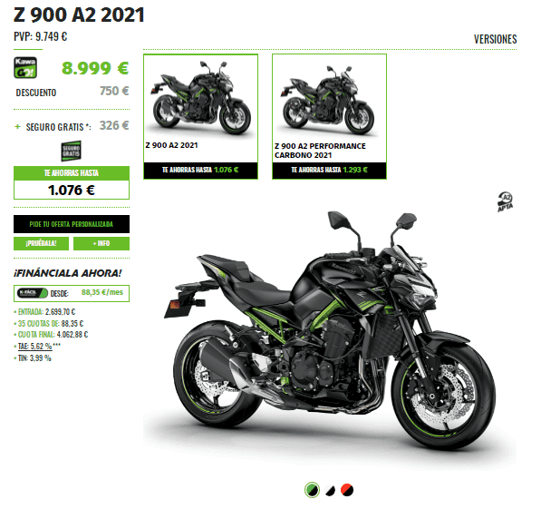 PROMOCION KAWASAKI Z900 A2 2021 DESDE 8.999 PROMOCION KAWASAKI Z900 A2 2021 DESDE 8.999