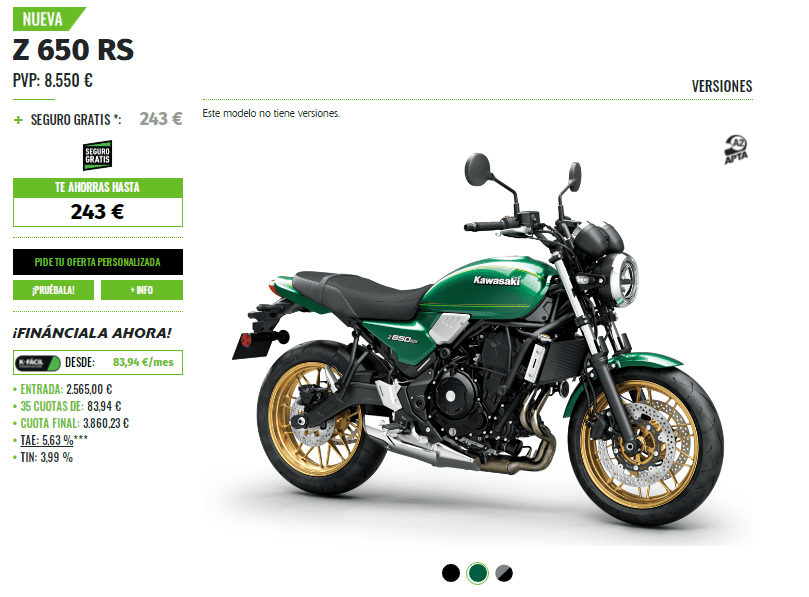 PROMOCION KAWASAKI Z650 RS PROMOCION KAWASAKI Z650 RS