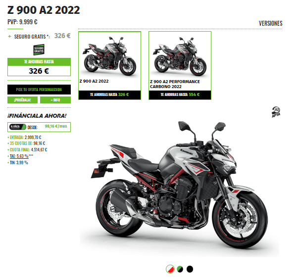 PROMOCION KAWASAKI Z900 A2 2022 POR SOLO 9.999€ PROMOCION KAWASAKI Z900 A2 2022 POR SOLO 9.999€