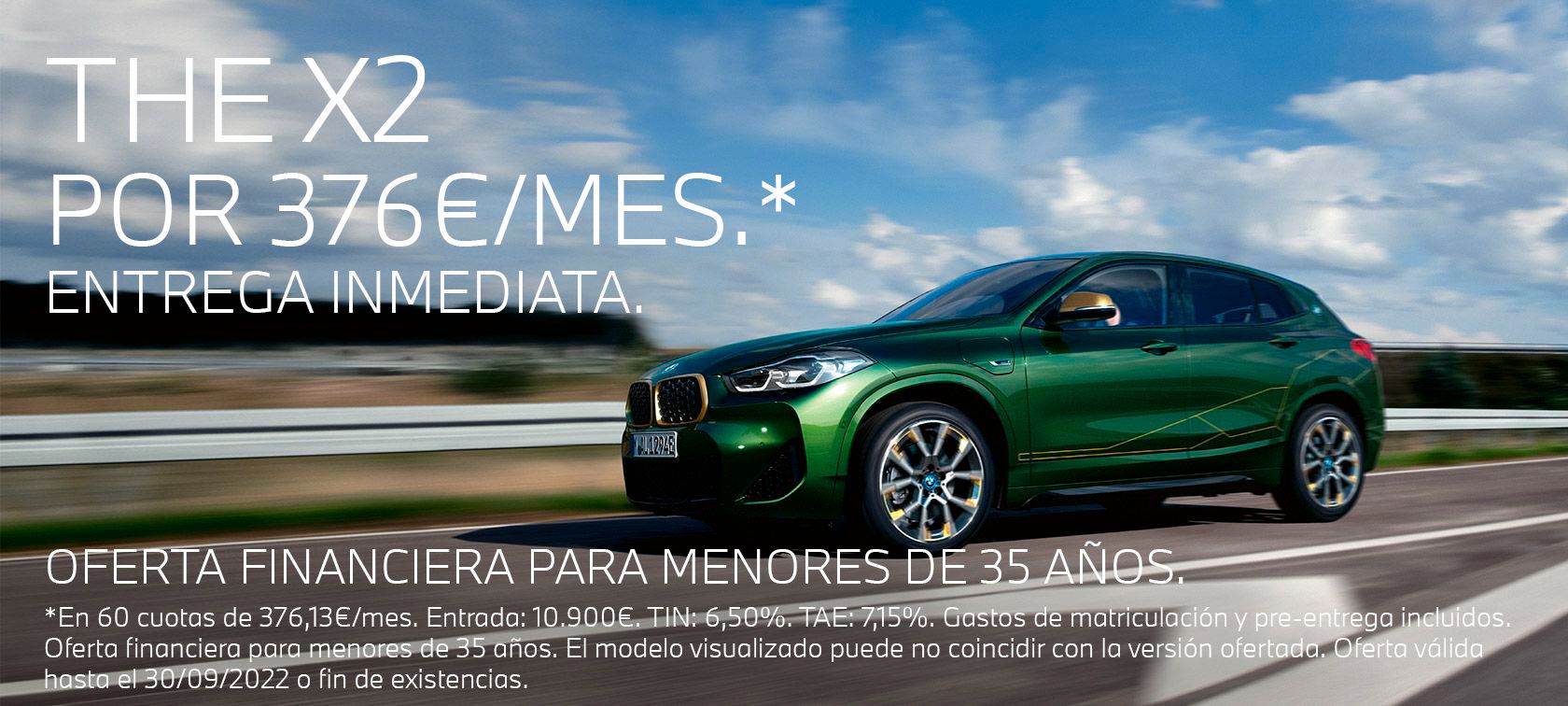 ¿ERES MENOR DE 35 AÑOS? DISFRUTA DE ESTE BMW X2 DE ENTREGA INMEDIATA POR TAN SOLO 376€ AL MES!! ¿ERES MENOR DE 35 AÑOS? DISFRUTA DE ESTE BMW X2 DE ENTREGA INMEDIATA POR TAN SOLO 376€ AL MES!!