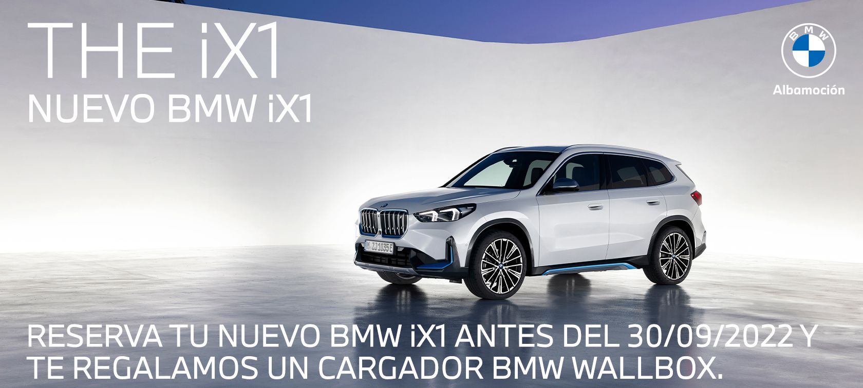 ¡RESERVA TU NUEVO BMW iX1 100% ELÉCTRICO Y TE REGALAMOS UN CARGADOR BMW WALLBOX GEN III! ¡RESERVA TU NUEVO BMW iX1 100% ELÉCTRICO Y TE REGALAMOS UN CARGADOR BMW WALLBOX GEN III!