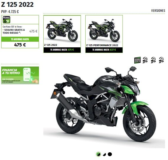 OFERTA KAWASAKI Z125 2022 OFERTA KAWASAKI Z125 2022