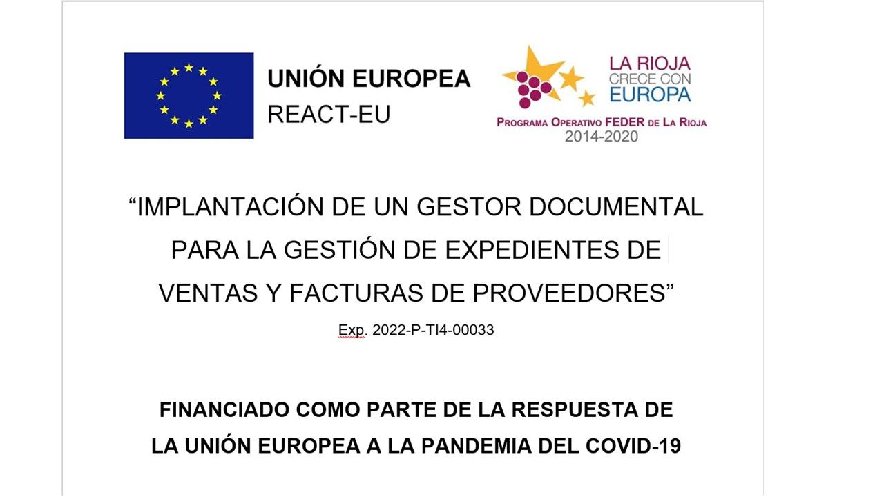 IMPLANTACION DE UN GESTOR DOCUMENTAL PARA LA GESTIÓN DE EXPEDIENTES DE VENTAS Y FACTURAS DE PROVEEDORES IMPLANTACION DE UN GESTOR DOCUMENTAL PARA LA GESTIÓN DE EXPEDIENTES DE VENTAS Y FACTURAS DE PROVEEDORES