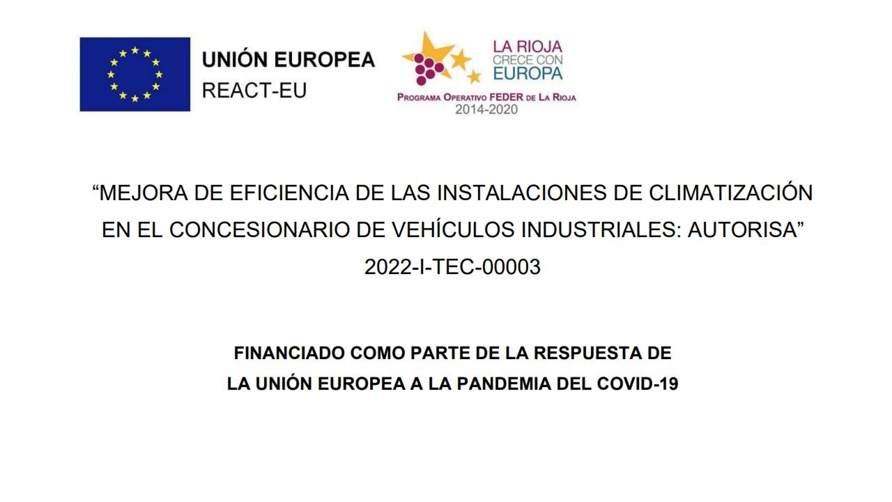 MEJORA DE LA EFICIENCIA DE LAS INSTALACIONES DE CLIMATIZACION EN AUTORISA MEJORA DE LA EFICIENCIA DE LAS INSTALACIONES DE CLIMATIZACION EN AUTORISA