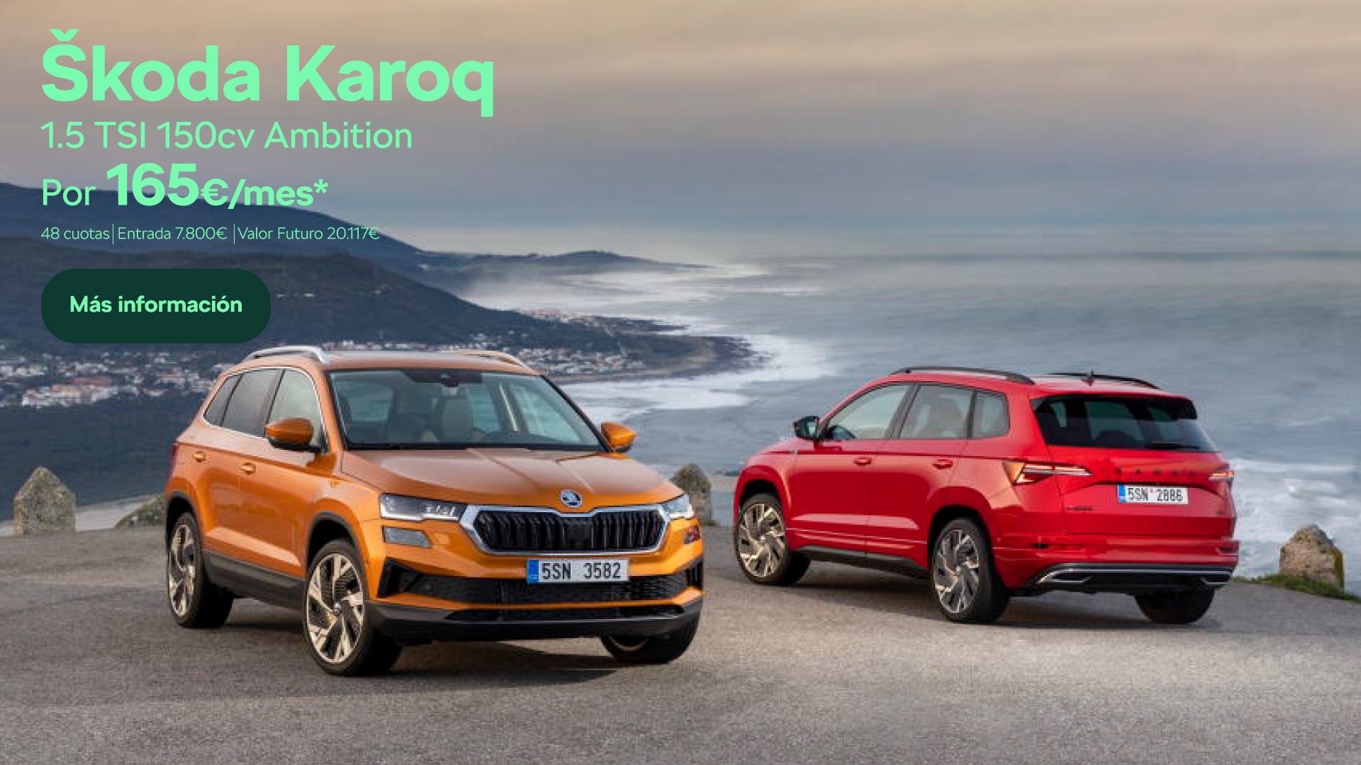 Škoda Karoq desde 165€/mes Škoda Karoq desde 165€/mes