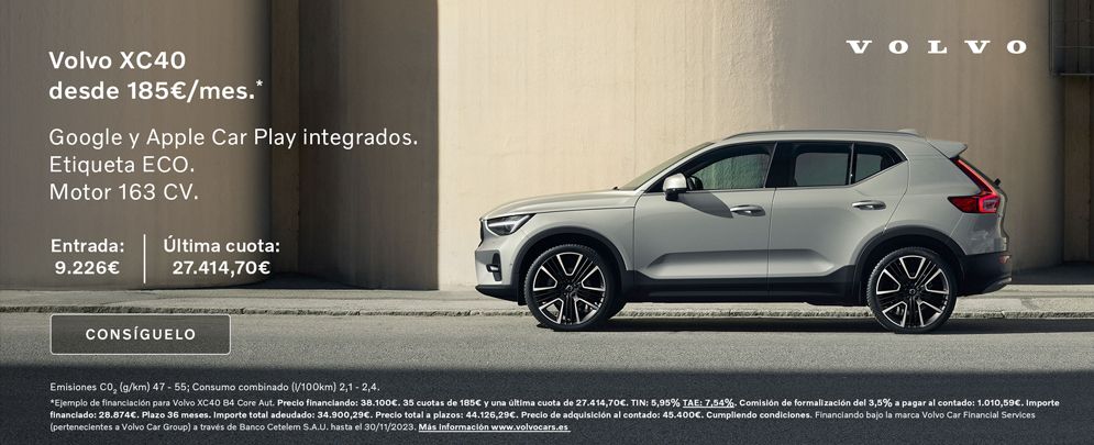Volvo XC40 desde 185€ al mes* Volvo XC40 desde 185€ al mes*