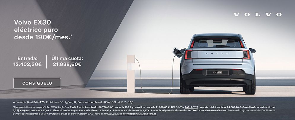 Volvo EX30 eléctrico puro desde 190€/mes* Volvo EX30 eléctrico puro desde 190€/mes*
