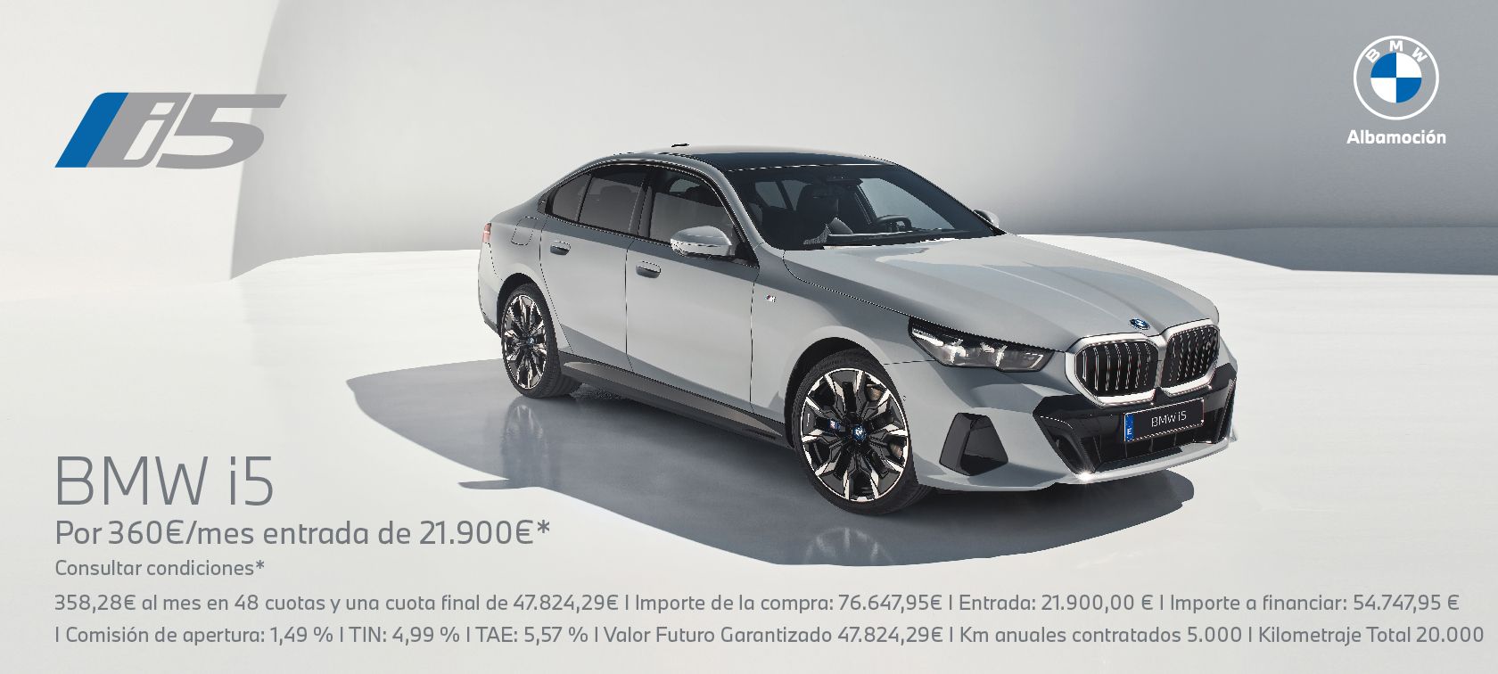 ¡Nuevo BMW i5 100% eléctrico desde 358€/mes en Albamoción! ¡Nuevo BMW i5 100% eléctrico desde 358€/mes en Albamoción!